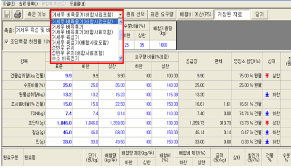 예시 배합비 검색
