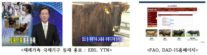 재래가축 국제기구 등재 홍보, FAO, DAD-IS홈페이지 사진
