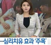 설명 이미지 - 동물 심리치유 효과 관련 뉴스 방송화면2